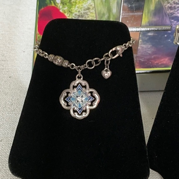 Brighton lot of 2 Silver and Blue Women's Bracelet Set #1231 - Picture 2 of 7